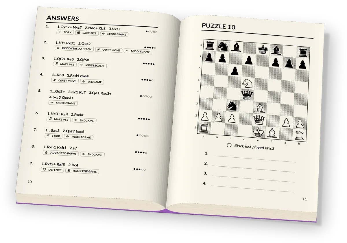 A Pocket book open at an answers page and Puzzle 10